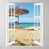 Sandstrand und Meeresfenster Poster (Vorne)
