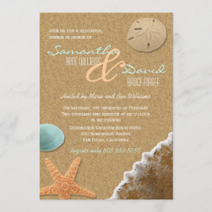 Sandstrand und Muscheln Beach Probe Dinner einlade Einladung