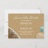 Sandstrand und Muscheln - Save the Date Karte (Vorderseite)