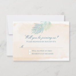 Sandstrand und Palms Beach Hochzeit RSVP Karte