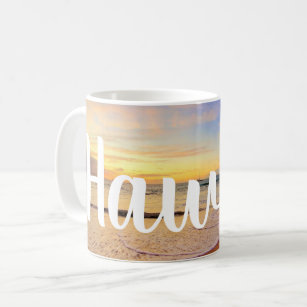 Sandstrand und Sonnenuntergang Kaffeetasse