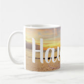 Sandstrand und Sonnenuntergang Kaffeetasse (Links)