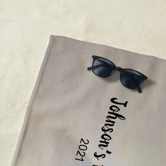 Sandstrand und tropische Strandfamilie Strandtuch (Beispiel)