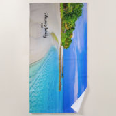 Sandstrand und tropische Strandfamilie Strandtuch (Vorderseite)