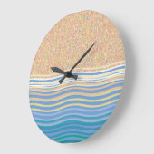 Sandstrand und Wellen Urlaub am Meer Große Wanduhr (Winkel)