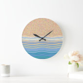 Sandstrand und Wellen Urlaub am Meer Große Wanduhr (Zuhause)