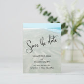 Sandstrand Wasser Modern Beach Save the Date Ankündigungspostkarte (Stehend Vorderseite)
