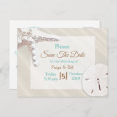 Sandstrände an der Küste speichern das Datum Ankündigungspostkarte (Vorne/Hinten)