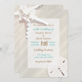 Sandstrände an der Küste Starfish und Sand Dollar  Einladung