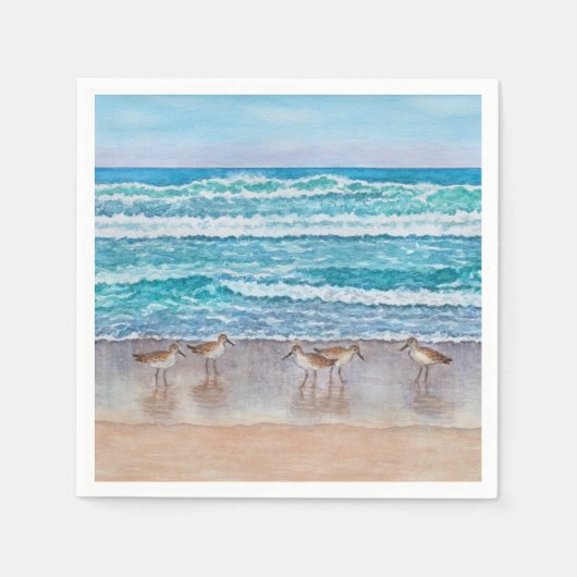 Sandstrandläufer der Monterey Bay Serviette (Vorderseite)