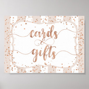 Sandstreifen & Rose Gold Confetti Karten & Geschen Poster
