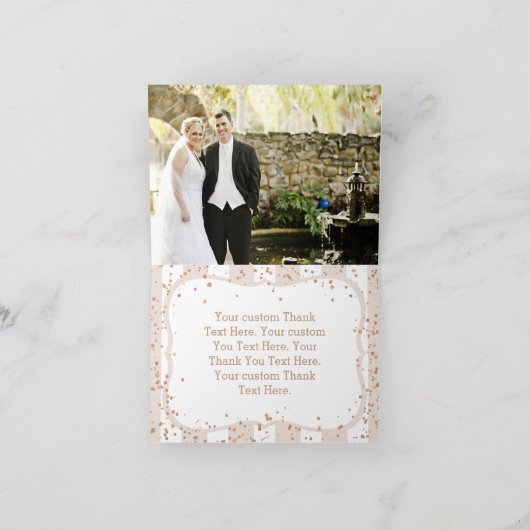 Sandstreifen & Rose Gold Confetti Vielen Dank Dankeskarte (Innenseite)