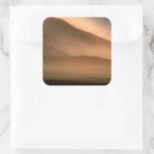 Sandsturm bei den Dünen von Mesziemlich Sand, Sonn Quadratischer Aufkleber (Tasche)