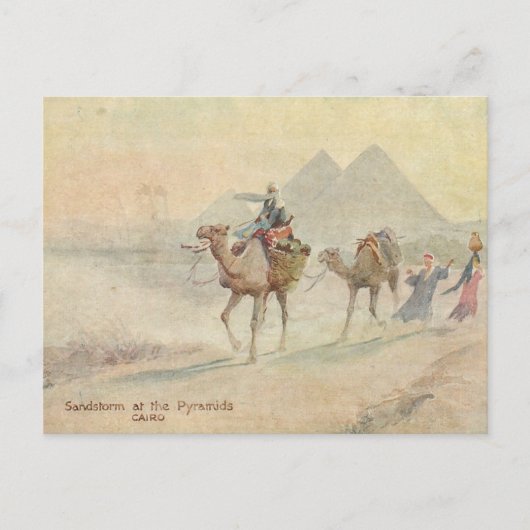 Sandsturm bei den Pyramiden Postkarte (Vorderseite)