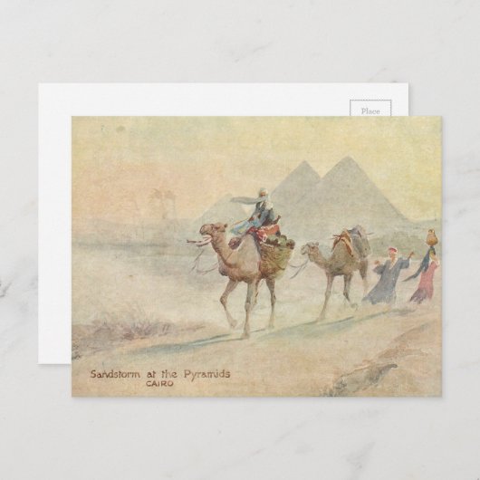 Sandsturm in Pyramiden Postkarte (Vorne/Hinten)