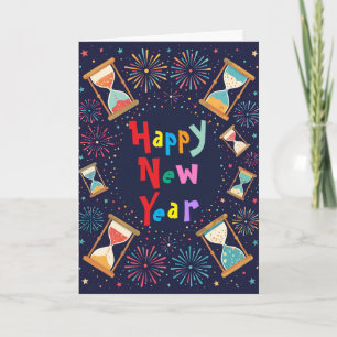 Sanduhr Silvester Karte