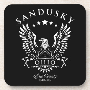 Sandusky Erie Landkreis Ohio Vintag Eagle Getränkeuntersetzer