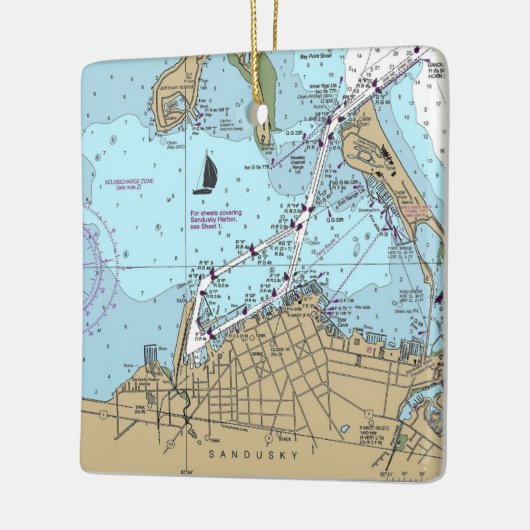 Sandusky OH Nautical Chart Keramikornament (Links)