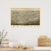 Sandusky, OH Panorama Karte - 1883 Poster (Küche)