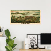 Sandusky Ohio 1898 Antique Panoramabalkarte Poster (Heimbüro)