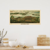 Sandusky Ohio 1898 Antique Panoramabalkarte Poster (Küche)