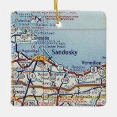 Sandusky und Vermillion OH Karte Keramikornament (Vorderseite)