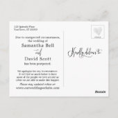 Sandwechsel, Pläne für verspätete Hochzeit am Stra Postkarte (Rückseite)