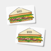 Sandwich Cartoon Illustration Ausweis (Vorder- & Rückseite)