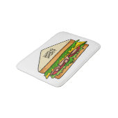 Sandwich Cartoon Illustration Badematte (Schrägansicht)