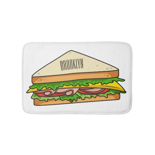 Sandwich Cartoon Illustration Badematte (Vorderseite)