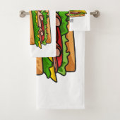 Sandwich Cartoon Illustration Badhandtuch Set (Insitu)