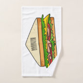 Sandwich Cartoon Illustration Badhandtuch Set (Handtuch)