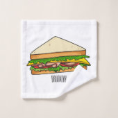 Sandwich Cartoon Illustration Badhandtuch Set (Waschlappen)