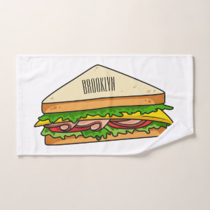 Sandwich Cartoon Illustration Badhandtuch Set