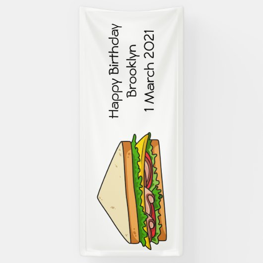 Sandwich Cartoon Illustration Banner (Vertikal)