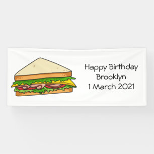 Sandwich Cartoon Illustration Banner