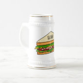 Sandwich Cartoon Illustration Bierglas (Vorderseite Links)