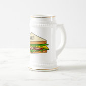 Sandwich Cartoon Illustration Bierglas (VorderseiteRechts)