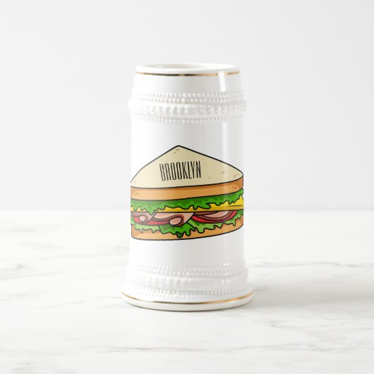 Sandwich Cartoon Illustration Bierglas (Mittel)
