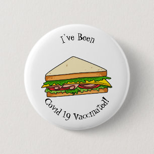 Sandwich Cartoon Illustration Button