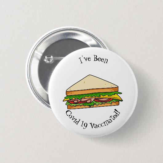 Sandwich Cartoon Illustration Button (Vorne & Hinten)