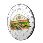 Sandwich Cartoon Illustration Dartscheibe (Vorderseite rechts)