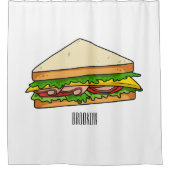 Sandwich Cartoon Illustration Duschvorhang (Vorderseite)