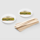 Sandwich Cartoon Illustration Fächer (Non-assembled)