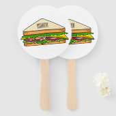 Sandwich Cartoon Illustration Fächer (Vorne und Hinten)