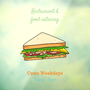 Sandwich Cartoon Illustration Fensteraufkleber