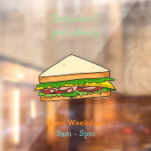 Sandwich Cartoon Illustration Fensteraufkleber (Blatt 2)