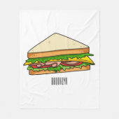 Sandwich Cartoon Illustration Fleecedecke (Vorderseite)