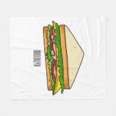 Sandwich Cartoon Illustration Fleecedecke (Vorderseite (Horizontal))