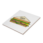Sandwich Cartoon Illustration Fliese (Seite)